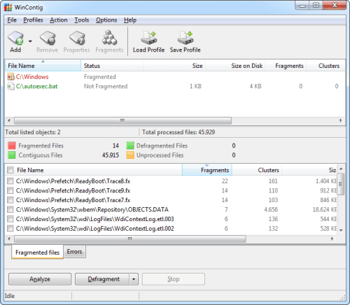 Winconting: deframmentare i file in modo facile e veloce