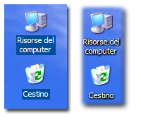 Togliere il colore di sfondo dalle icone di Windows XP