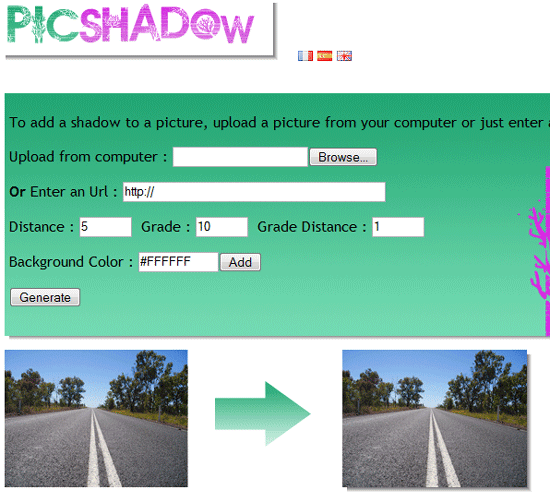 Aggiungere ombre alle proprie immagini con Picshadow