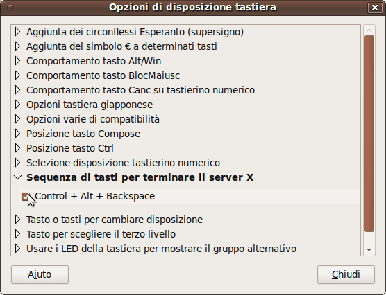 Abilitare Ctrl+Alt+Backspace in Ubuntu 9.10 Karmic Koala