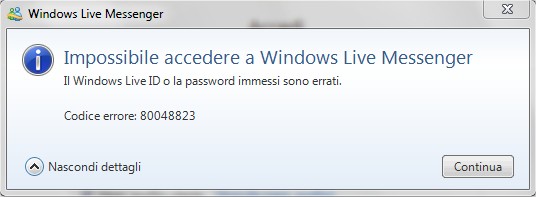 Errore 80048823 di Windows Live Messenger – Guida alla soluzione