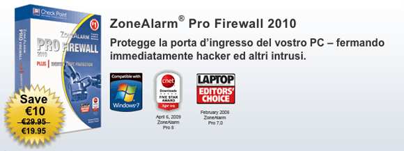 ZoneAlarm Pro Firewall 2010 gratis per un solo giorno
