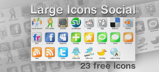Set gratuito di icone social in alta risoluzione