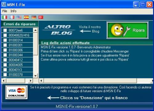 Ripariamo gli errori di MSN e Windows Live Messenger con MSN E-FIX