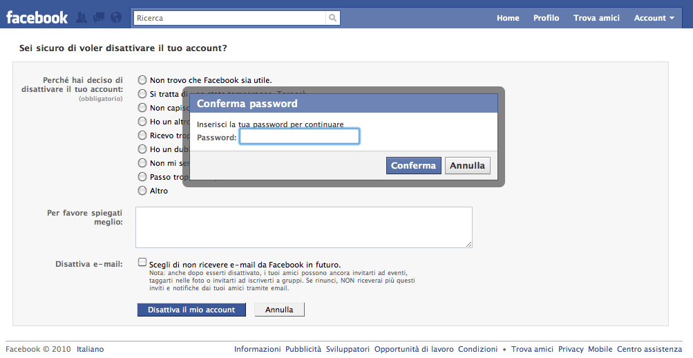 Come Cancellarsi da Facebook per Sempre