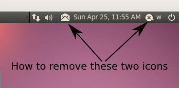 Come rimuovere le icone chat e mail (indicator) dal pannello di Ubuntu