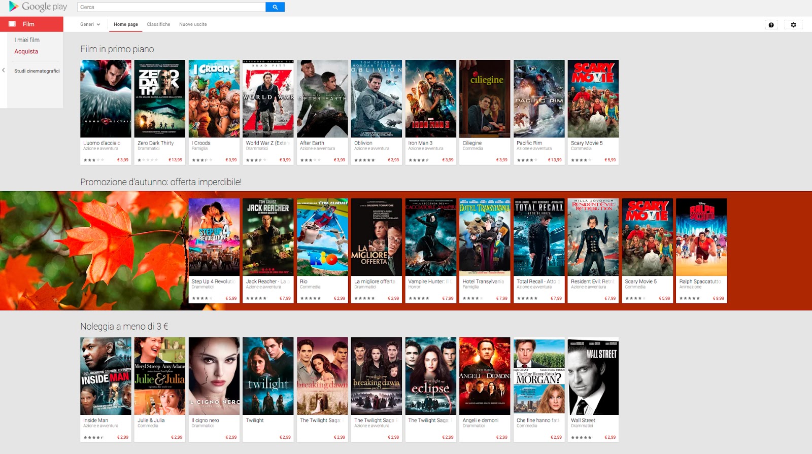Google Play Movies Arriva in Italia