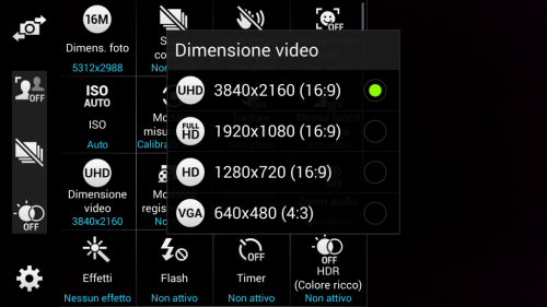 dimensione video s5